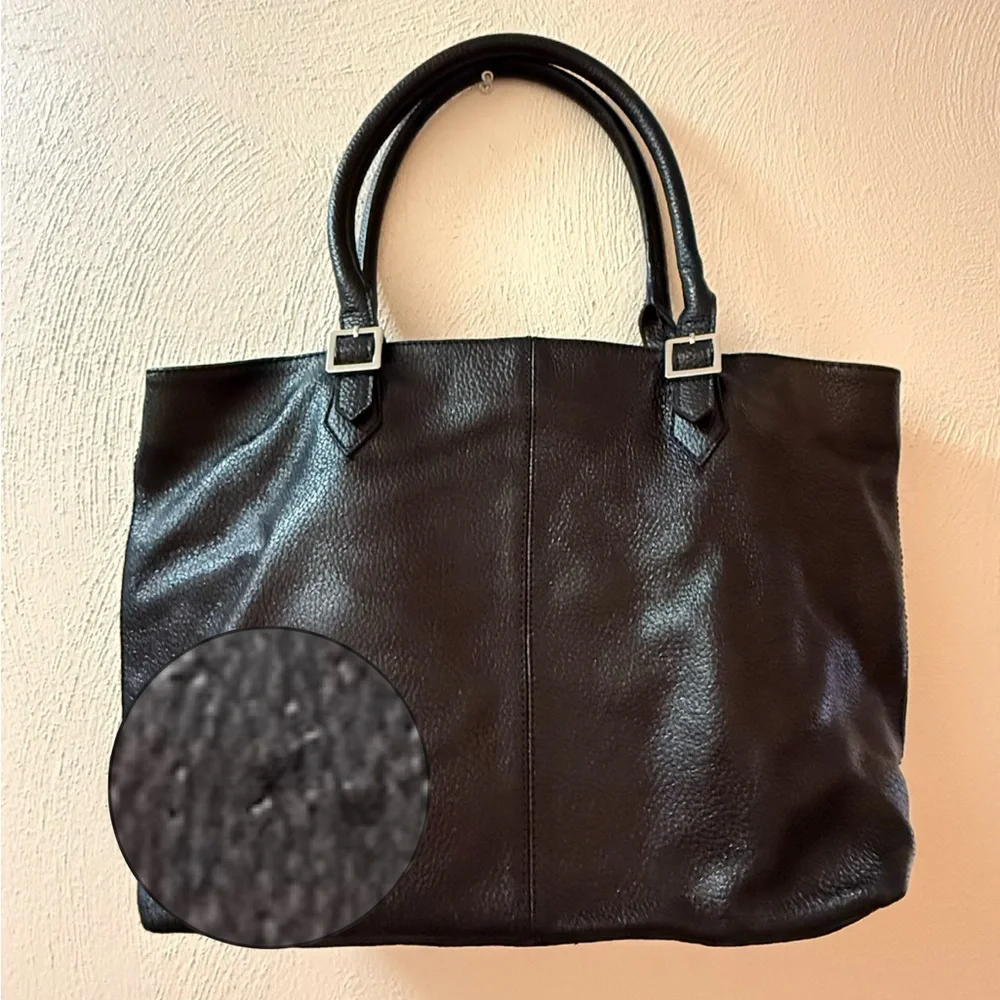 Vintage Brooks Brothers Black Genuine Leather Work Tote - Picture 7 of 8